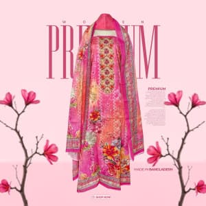 Premium Quality Cotton Lawn Digital Print 3 piece - Yellow — Bdbou